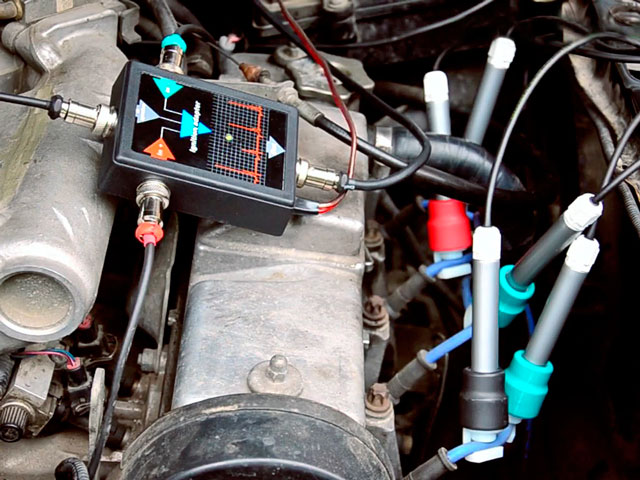 Подключение адаптера диагностики систем зажигания