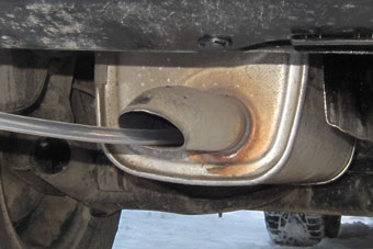В системе выхлопа отработанных газов