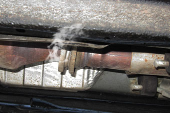 В системе выхлопа отработанных газов